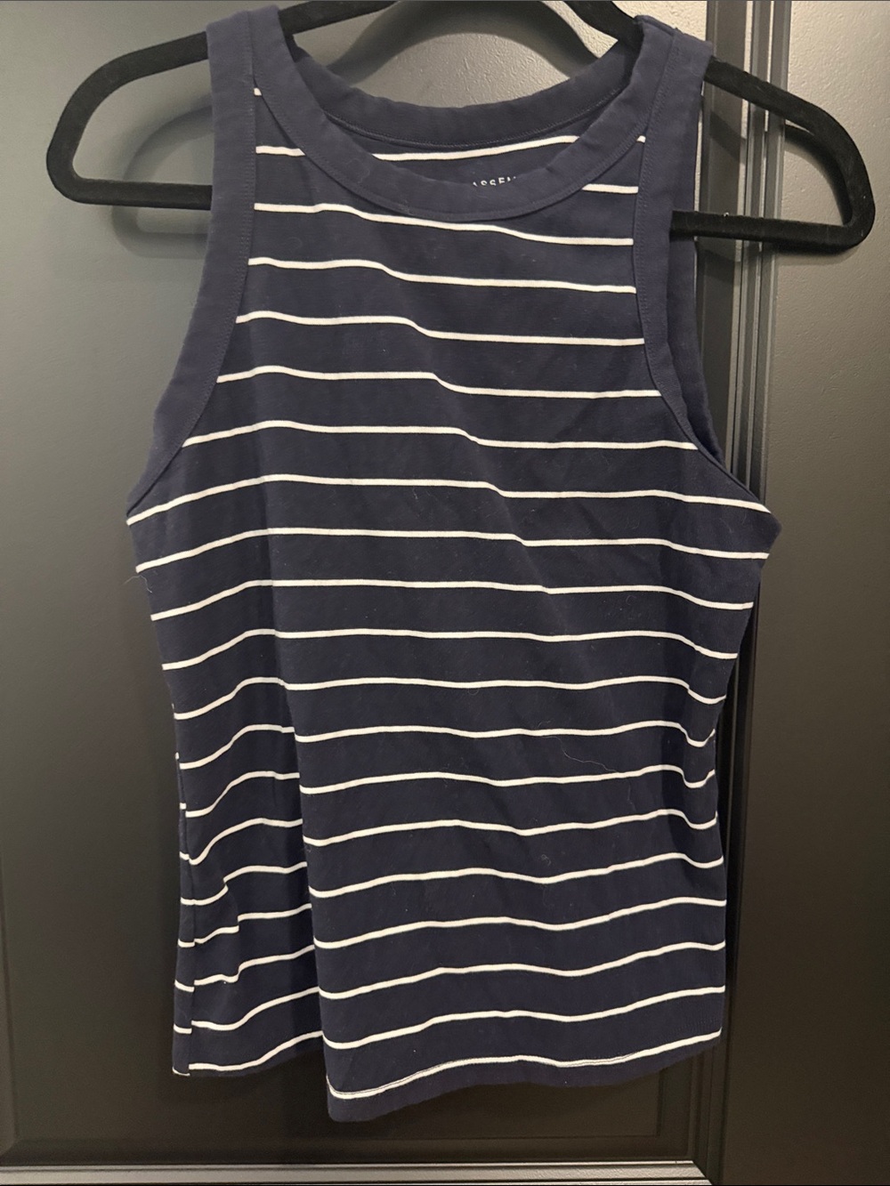 Navy & White Striped Tank Top